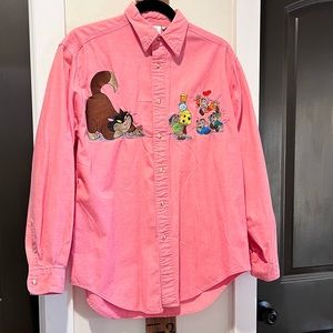 Vintage Disney Store “Cinderella” Lucifer, Jaq, and Gus Button Up Shirt